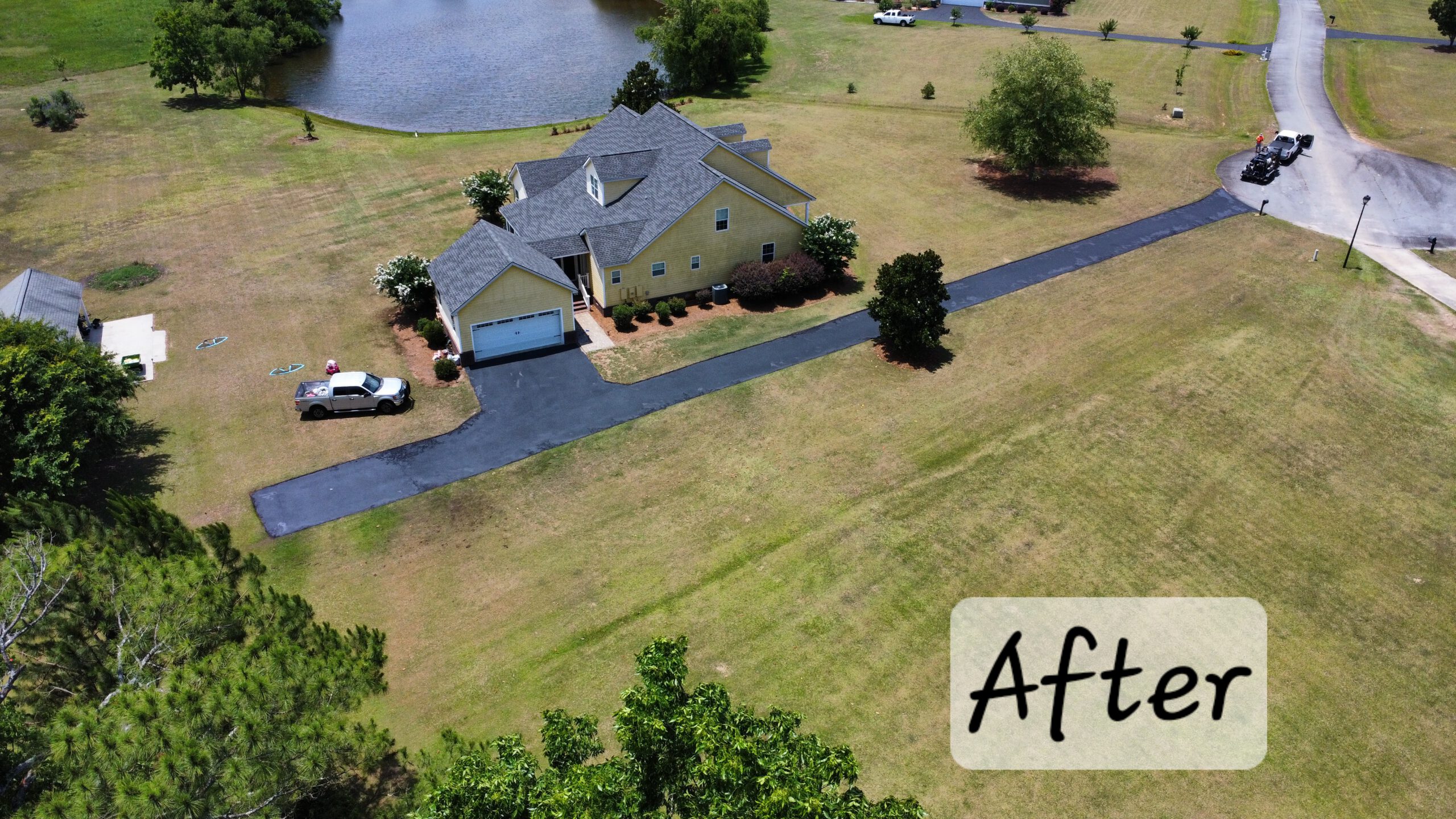 Parking lot maintenance aerial