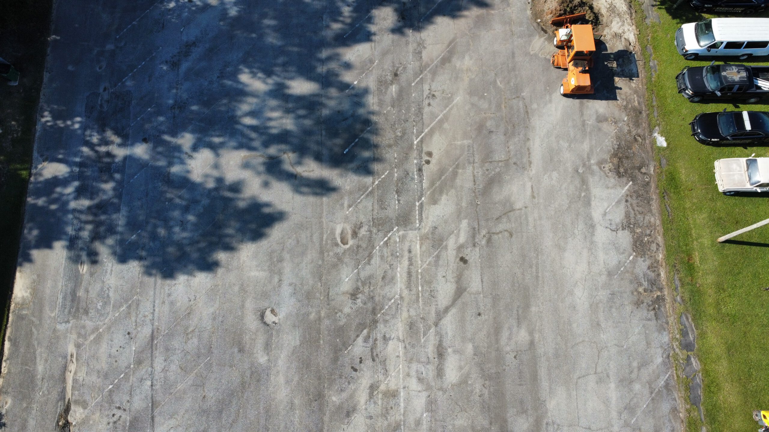 Aerial of sealed and striped property